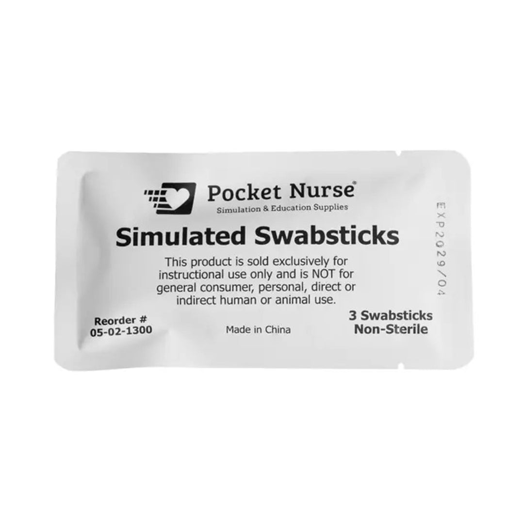 Hisopos simulados Pocket Nurse® 3, 4", 25 paquetes/caja
