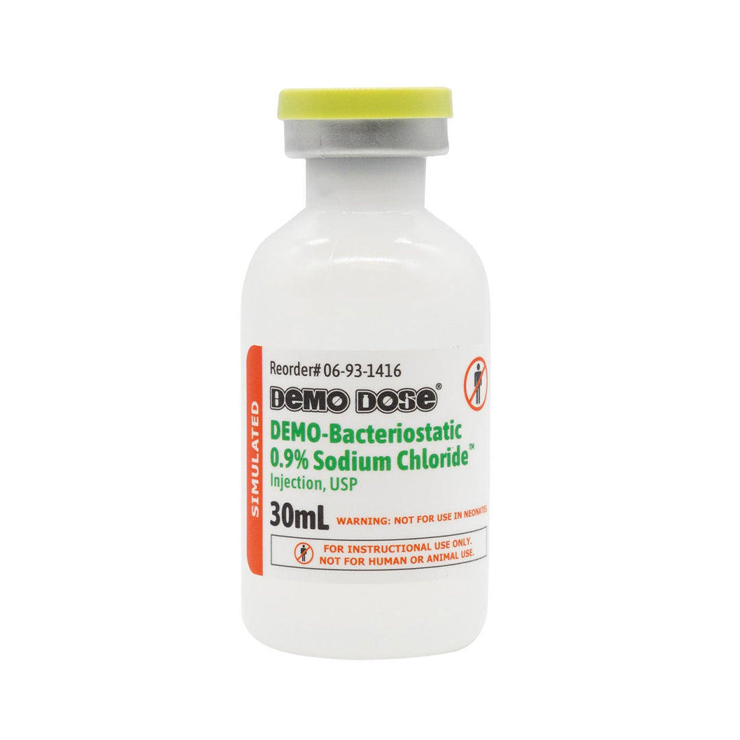 Cloruro de sodio bacteriostático Demo Dose® al 0,9 %, dos opciones de volumen