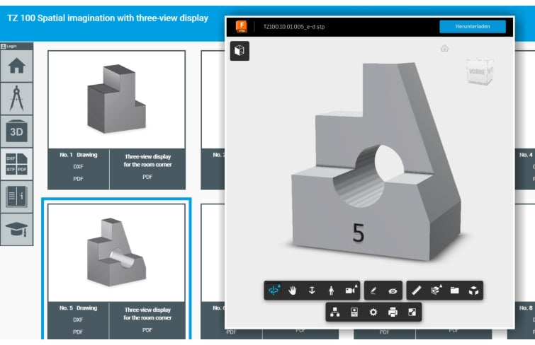 TZ 100 Imaginación espacial con representación de tres vistas