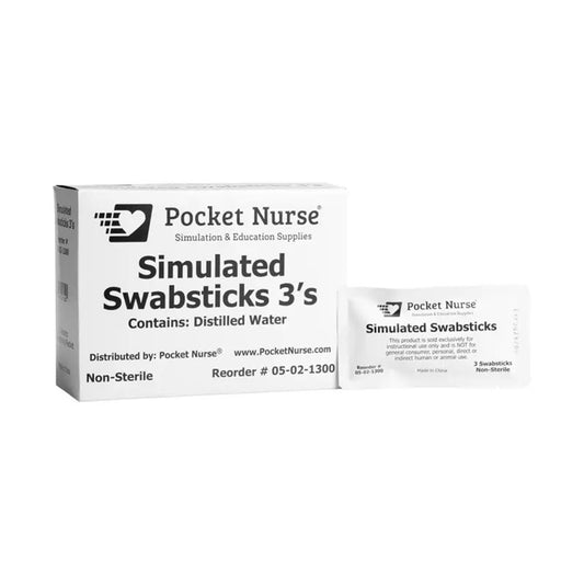 Hisopos simulados Pocket Nurse® 3, 4", 25 paquetes/caja