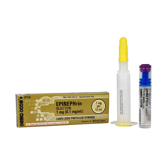 Jeringa precargada Demo Dose® Luer-Lock ACLS (sin aguja) de 10 ml, inyección de epinefrina